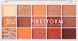 MUA 15 Shade Eye Shadow Palette in Solid Form Firestorm 12gr