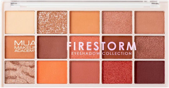 MUA 15 Shade Παλέτα με Σκιές Ματιών σε Στερεή Μορφή Firestorm 12gr