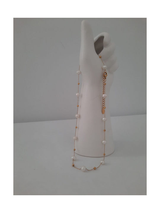 Necklace from Steel with Pearls