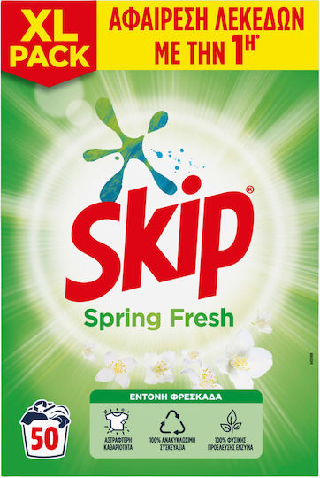 Skip Spring Fresh Απορρυπαντικό Ρούχων σε Σκόνη 3.25lt (50 Μεζούρες)