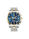 Olevs 2858 Men Multifunctional Business Waterproof Quartz Watch Blue + Gold
