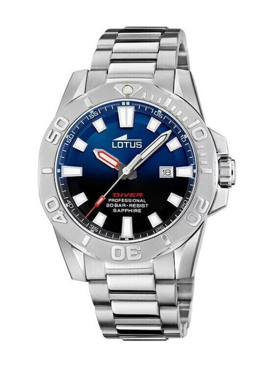 Lotus Watches Ανδρικό Ρολόι Μπαταρίας με Ασημί ...