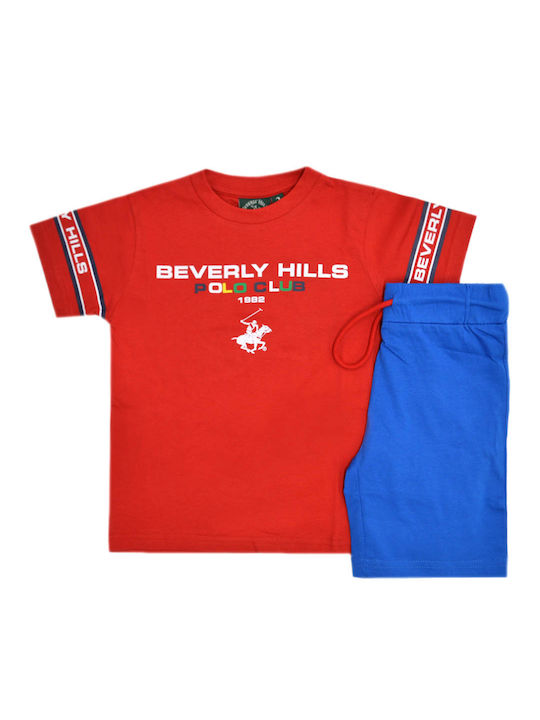 Beverly Hills Polo Club Kids Set with Shorts Summer 2pcs Red/Blue