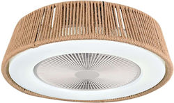 Zambelis Lights Ceiling Fan 57cm with Light Fixture White / Brown