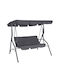 Likid Garten & Veranda Schaukel mit Basis und Kissen 3 Sitze Metallisch Gray L170xB110xH153cm
