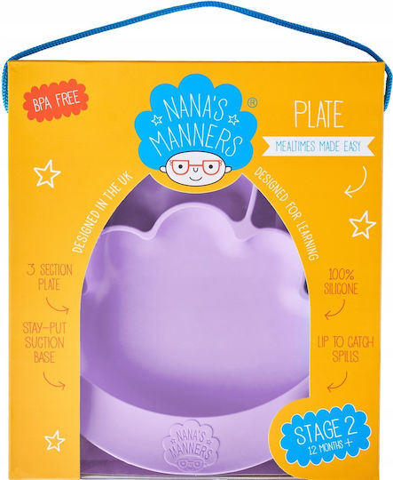 Nana's Manners Baby Food Plate Nana's Manners made of Silicone Purple