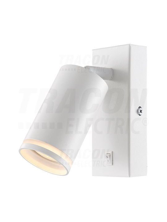 Tracon Electric Classic Lamp Wall with Socket GU10 and Switch White 6cm