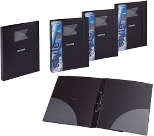 Foldermate Clipboard with 2 Rings for Paper A4 Black 1pcs