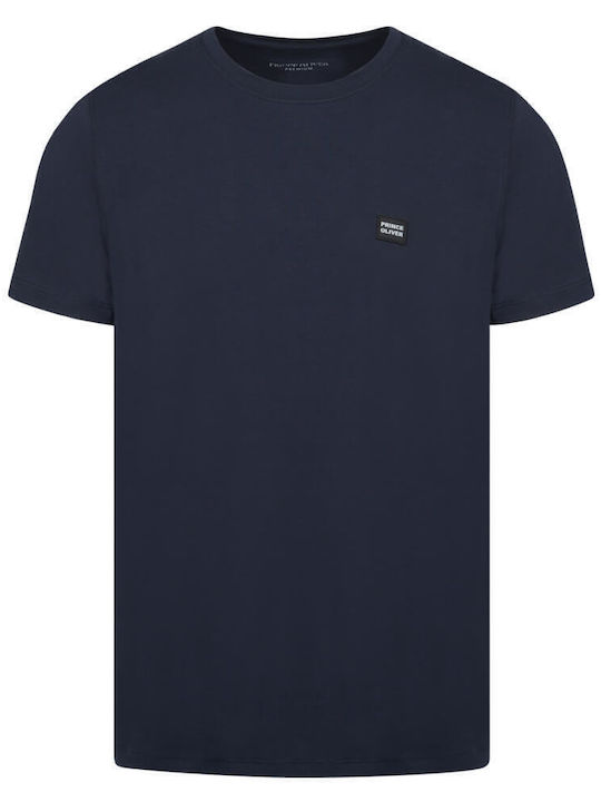 Prince Oliver T-shirt Bărbătesc cu Mânecă Scurtă Albastru marin