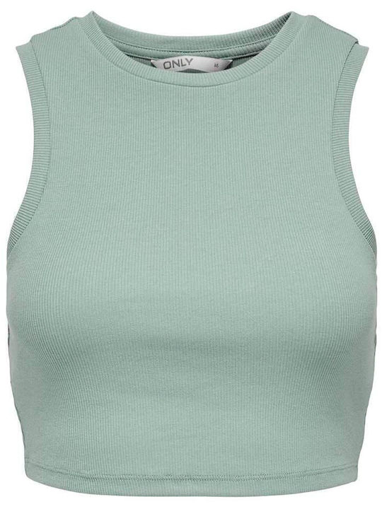 Only Γυναικείο Crop Top Βαμβακερό Αμάνικο Jadeite