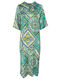 Forel Summer Maxi Dress Satin with Slit Green