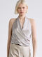 BSB Women's Blouse Satin Silver