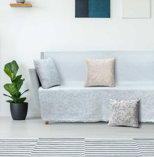Madi Rococo Dreisitzer-Sofa Wurf Pelzartig 170x300cm Cyan