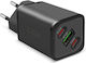 SBS Φορτιστής Χωρίς Καλώδιο GaN 100W Power Delivery Μαύρος (GANUSB2CPD100W)