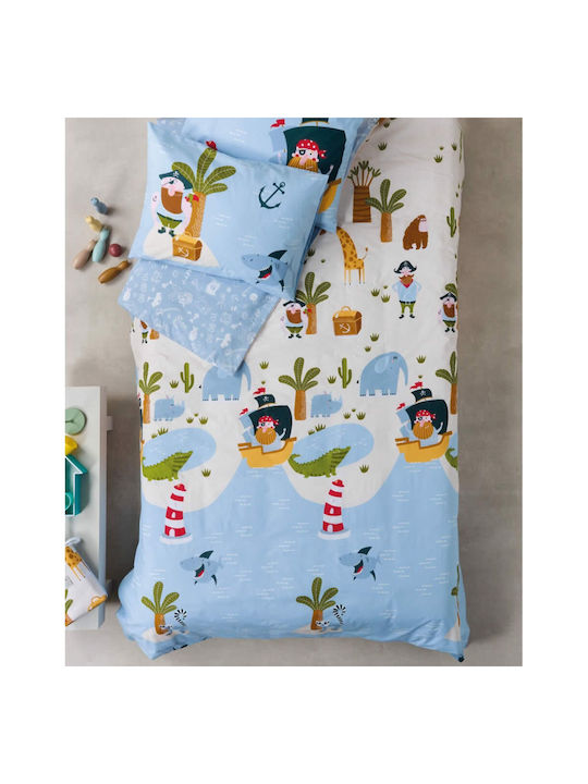 Kentia Set Kids Duvet Cover Single with Pillowcase Ciel- Blue- Green- Beige- Red 160x240cm