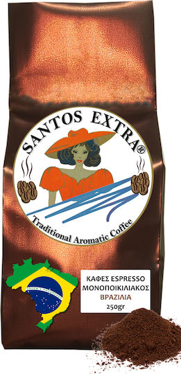 Santos Extra Καφές Espresso Μονοποικιλιακός Arabica Brazil Αλεσμένος 250gr