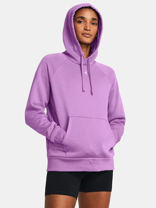 Under Armour Rival Damen Sweatshirt Kapuzen Lila