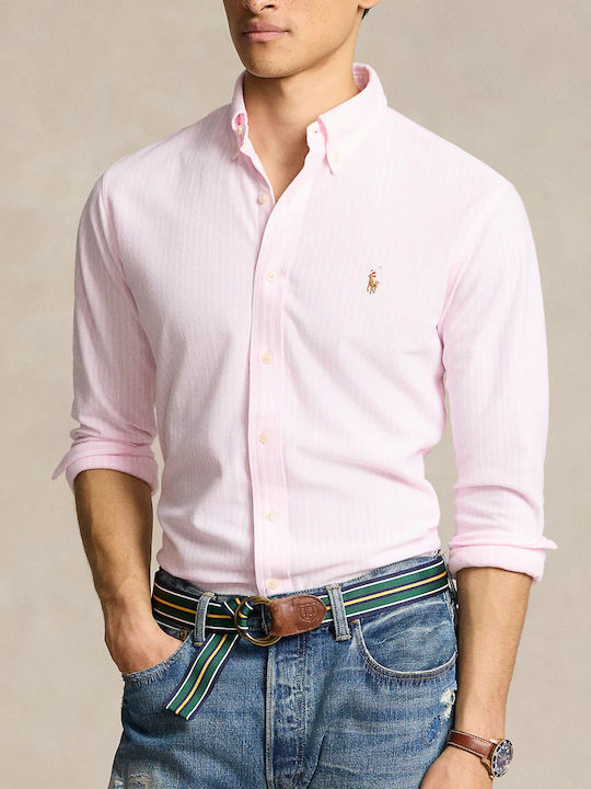 Ralph Lauren Men's Shirt Cotton Striped Pink