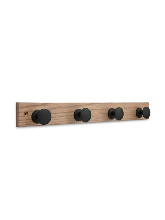 Inofix Κρεμάστρα Τοίχου Ξύλινη 4 Θέσεων Γκρι 6x5.5x48.8cm