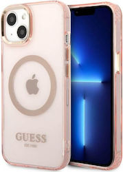 Guess Outline Translucent Back Cover Σιλικόνης Ανθεκτικό Χρυσό (iPhone 13)