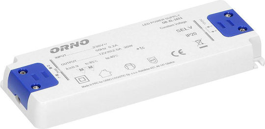 Orno LED Захранване IP20 Мощност 30W с Изходно Напрежение 12V