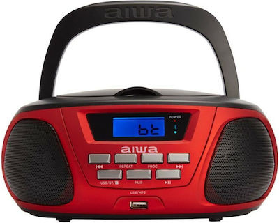 Aiwa Portable Radio-CD Player BBTU-300RD Equipped with Radio / Bluetooth / USB / CD / MP3 Black