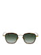 Eyepetizer Unisex Sunglasses with Brown Tartaruga Frame and Green Gradient Lens