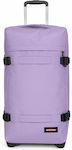 Eastpak Transit'r Medium Travel Suitcase Lavender Lilac with 4 Wheels Height 67cm.