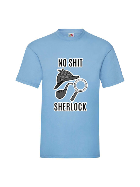 Fruit of the Loom Sherlock Holmes T-shirt Blue Cotton