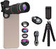 Apexel Set de Lentile pentru Camerele Telefoanelor Macro / Ochi de pește / Monocular / Zoom 18x 1buc