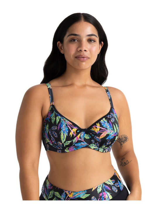 Dorina Underwire Bikini Bra with Adjustable Straps Black Floral