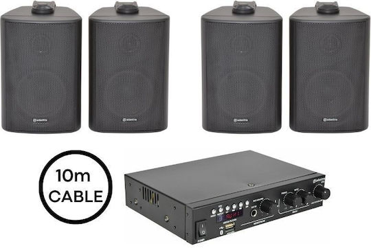 Adastra 4*bc3β+a22 Installation Speakers Set with Bluetooth Black