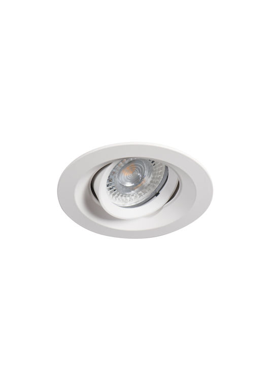 Kanlux Metallic Recessed Spot with Socket GU10 White 9.9x9.9cm. 1pcs
