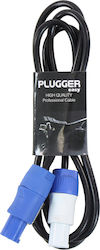 Plugger Link Powercon 1.8m/0.75mm² Καλώδιο Link Τροφοδοσίας Powercon Αρσενικό Αρσενικό Βύσμα 0.75mm²