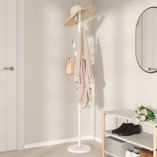vidaXL Metallic Coat Rack White 29x29x176cm