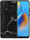 Marmor Schwarz Oppo A74 4g Fall