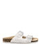Flache Sandalen für Damen in Silber Farbe