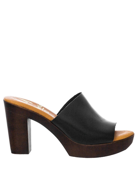 Women's Mules 748-24005 Leather Black Marila