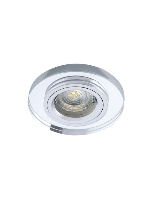 Kanlux Glas Einbau Spot mit Fassung GX5.3 Silber 1Stück