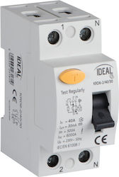 Ideal Relee De Scurgere De Pământ 2x40A 230V Ideal Relee De Scurgere De Pământ 2x40A 230V