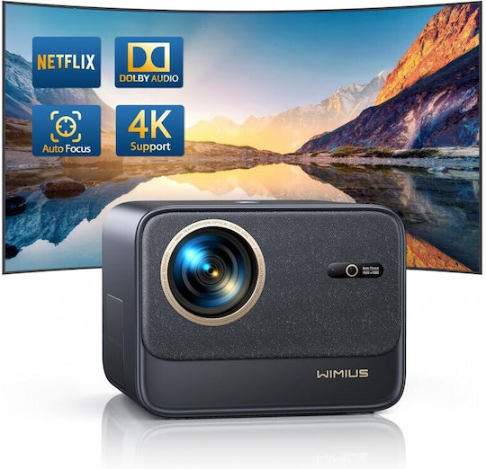 Wimius K9 Mini 3D Projektor DLP Full HD Normale Lampe mit Wi-Fi und Eingebauten Lautsprechern Schwarz