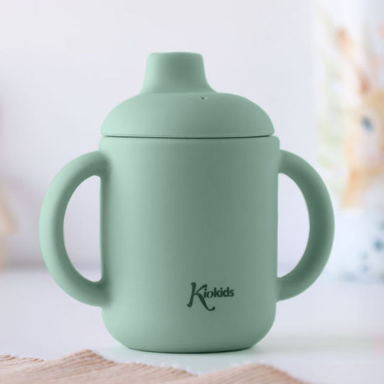 Kiokids Educational Sippy Cup Silicone with Handles Green for 4m+m+ 120ml