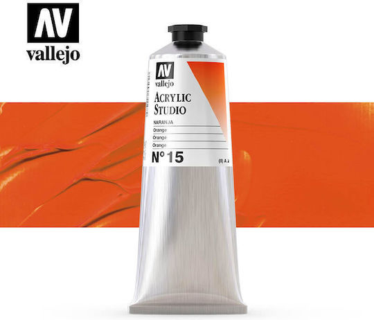Tub de vopsea acrilică de studio Vallejo 58ml Cadmium Orange 21015