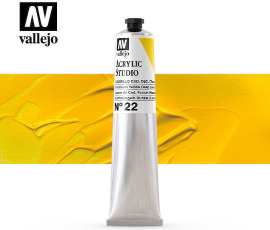 Acryl Studio Farbe Tube Vallejo 58ml Kadmium Gelb 21022