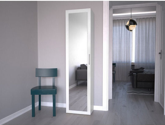 Duo Μονόφυλλη Ντουλάπα με Καθρέπτη 80x54x150cm White