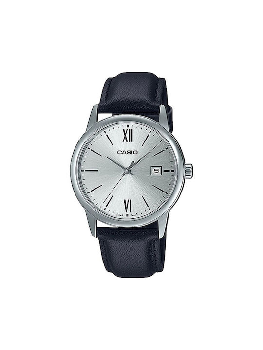 Casio Collection Watch Battery with Black Leather Strap