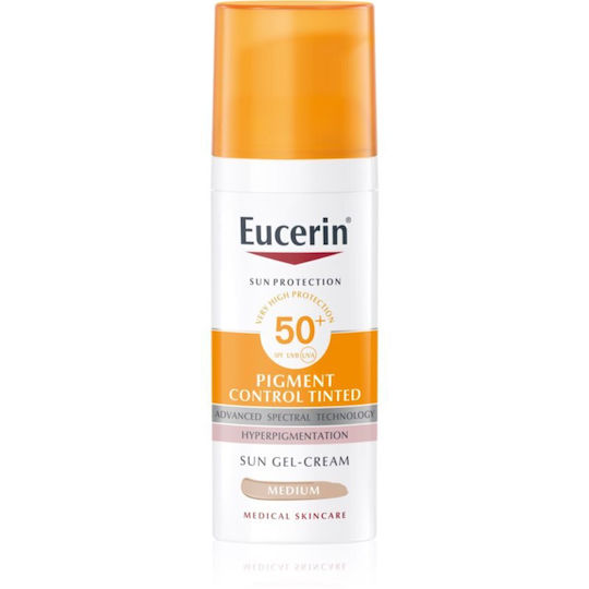 Eucerin Pigment Control Tinted Αντηλιακό Gel Προσώπου SPF50 με Χρώμα Medium 50ml