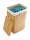 Relaxdays Wäschekorb aus Bamboo Faltbar mit Deckel Braun