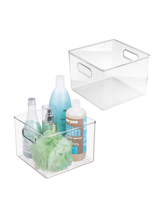 Storage Basket Plastic Transparent 2pcs