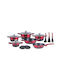 Zilner Cookware Set of Cast Aluminum with Non-stick Coating 15pcs